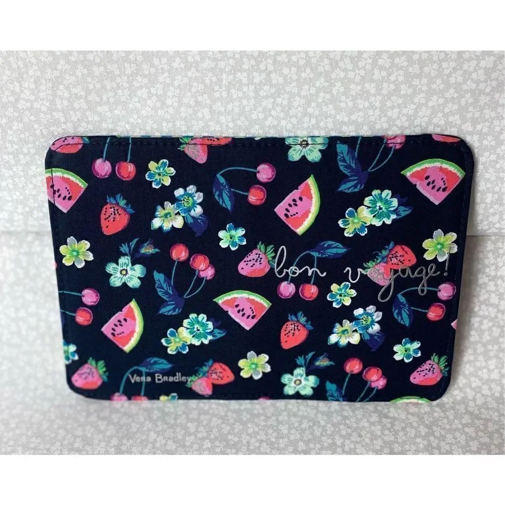 VERA BRADLEY Passport Cover in Fruit Grove Pattern. “bon voyage”
